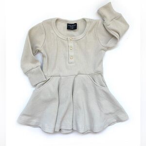 Little bitsy almond ribbed dress